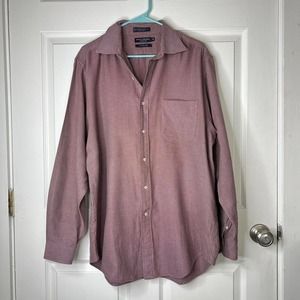 Daniel Cremieux Men's 17 35 Richard Shirt RED Twill 100% Cotton Long Sleeve